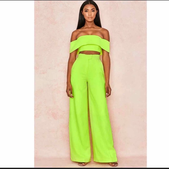 House of CB Pants - Neon green fancy pants